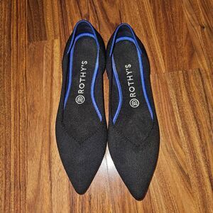 Rothy's Black The Point Flat Recycled Plastic Washable Shoe Womens Size 9.5